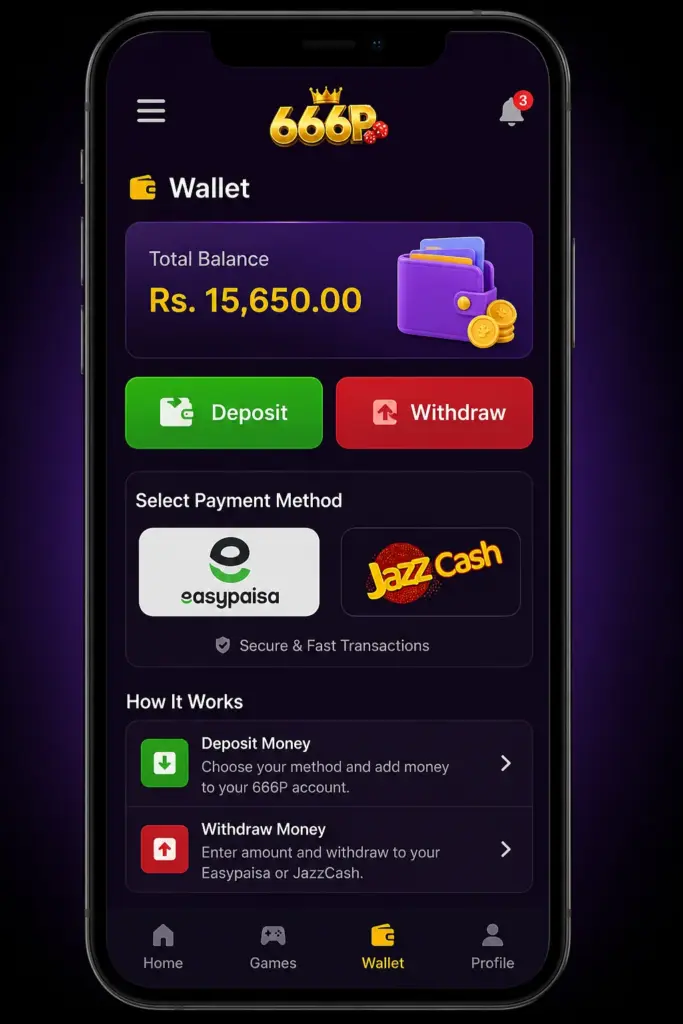 666P Game Payment Method Screen 2026
