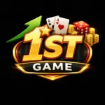 Casino-themed logo with cards and dice