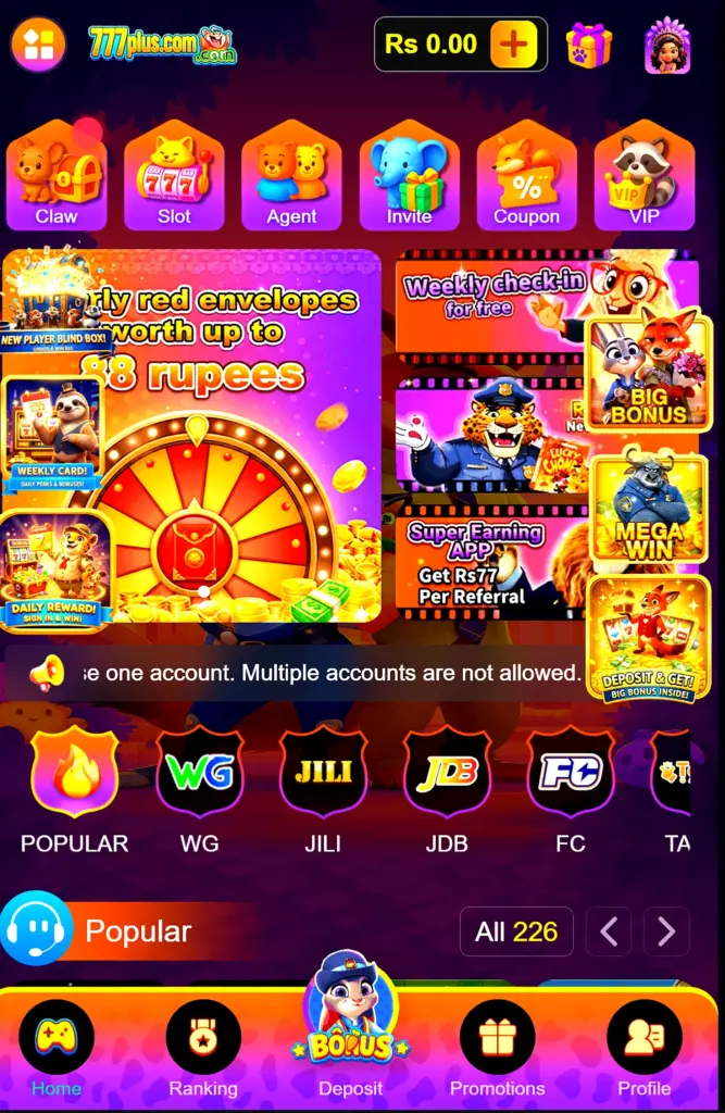 777Plus Earning plateform