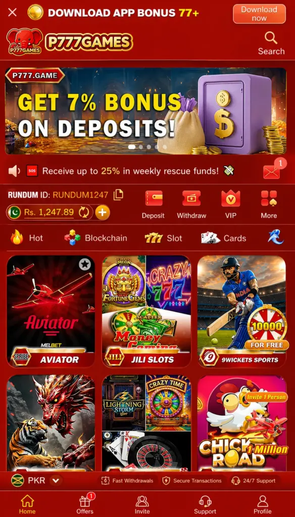 P 777 Game Earning App