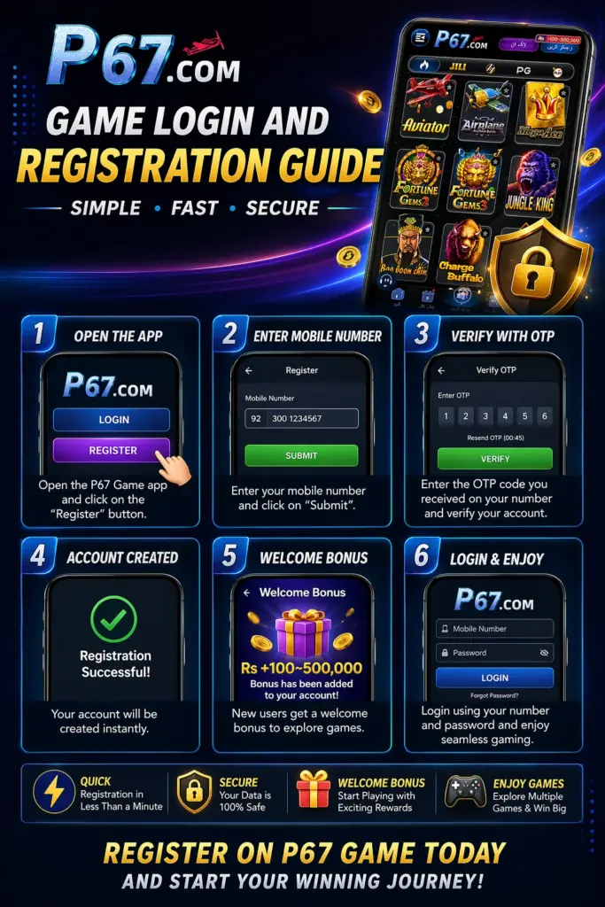 P67 Game Login Registration Guide 2026
