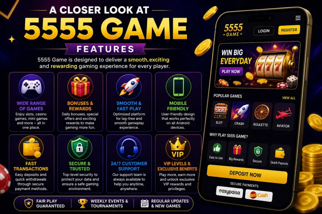 5555 Game Features