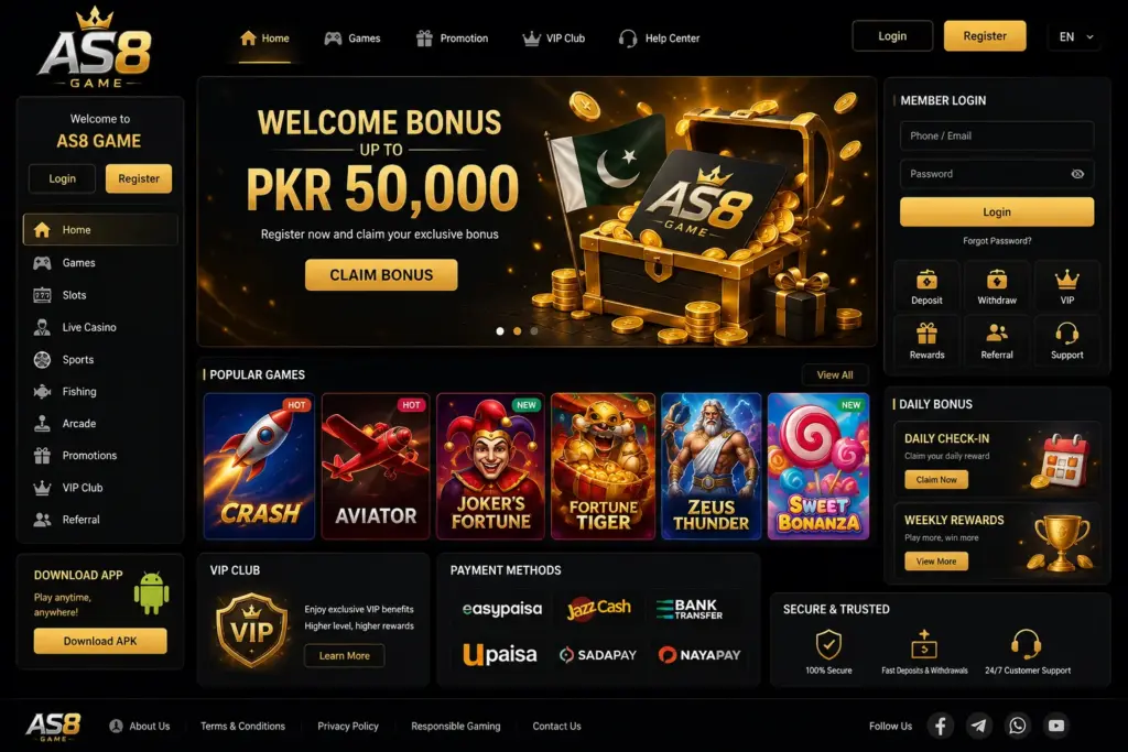 AS8 online gaming app