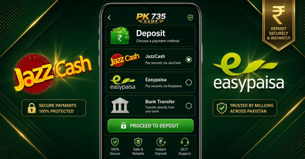 PK 735 Game Deposit JazzCash Easypaisa Pakistan