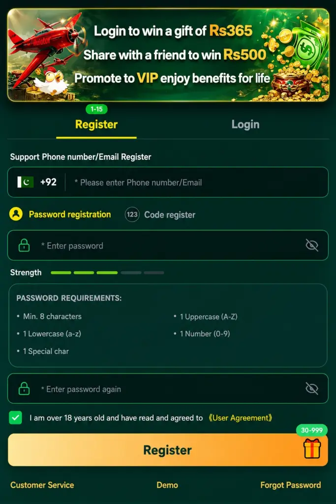 Register of PK 735 Game
